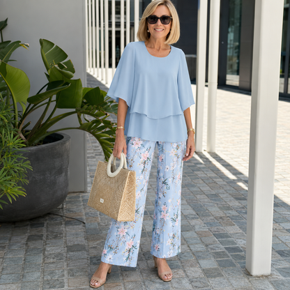 Completo Donna Sofia con Blusa Fluida e Pantaloni Ampi