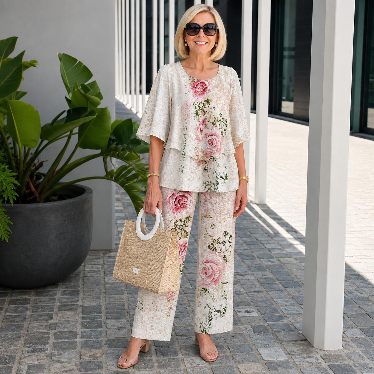 Completo Donna Sofia con Blusa Fluida e Pantaloni Ampi