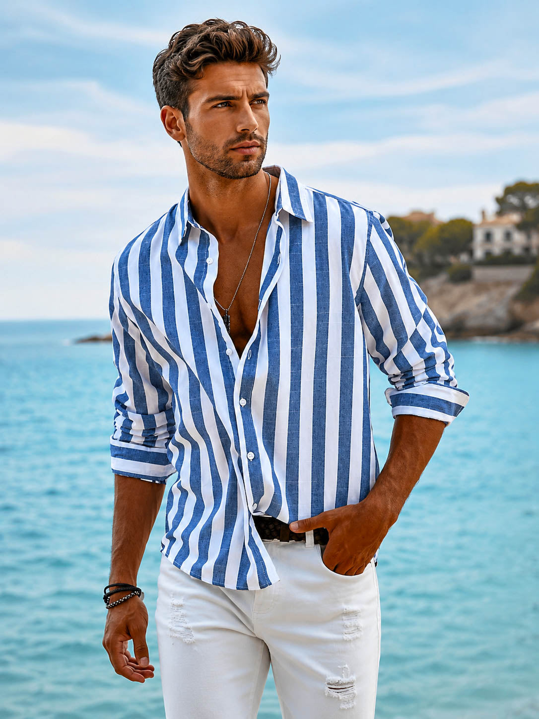 Camicia Uomo a Righe Elegante